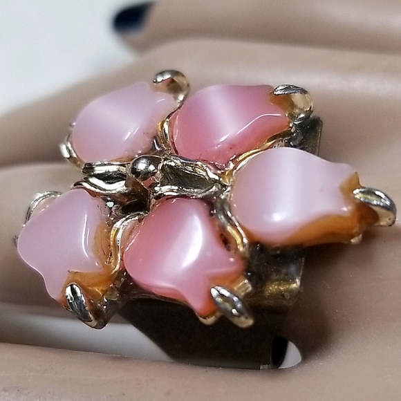 Repurposed Hand Crafted Vintage 1950s Thermoset Adjustable Ring - Picture 12 of 12